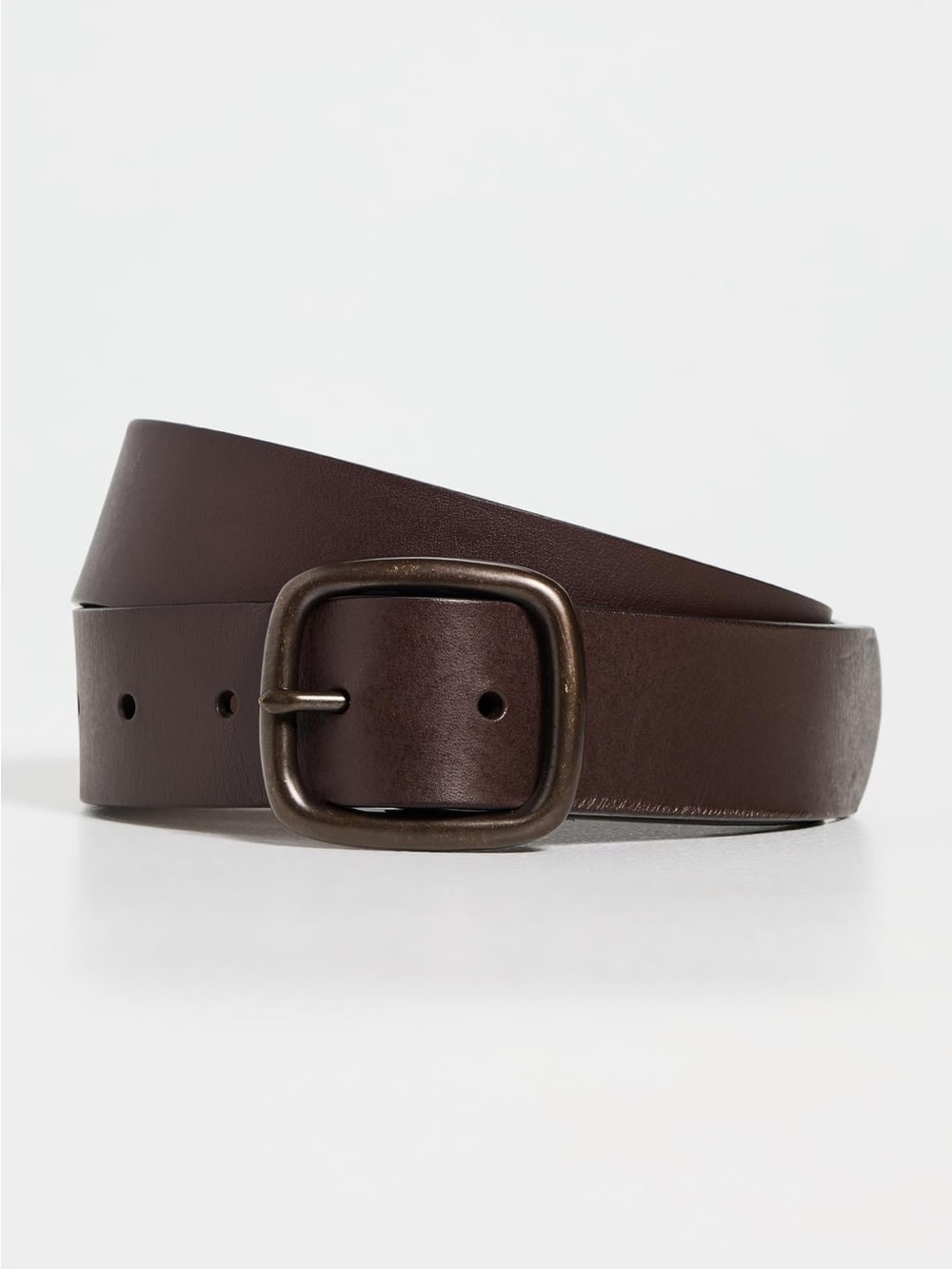 Madewell Men's Centerbar Leather Belt, Dark Coffee, Brown, size 40